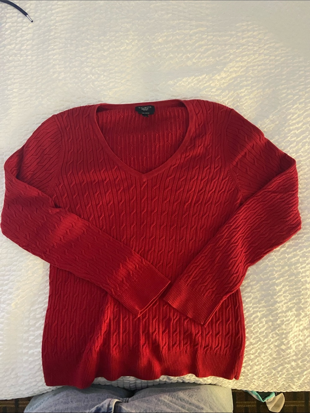 vintage Talbots festive sweater cable-knit